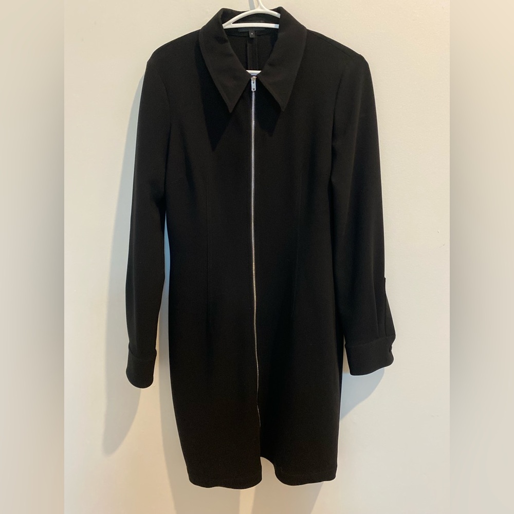 Theory Black Zipper Dress Size 6